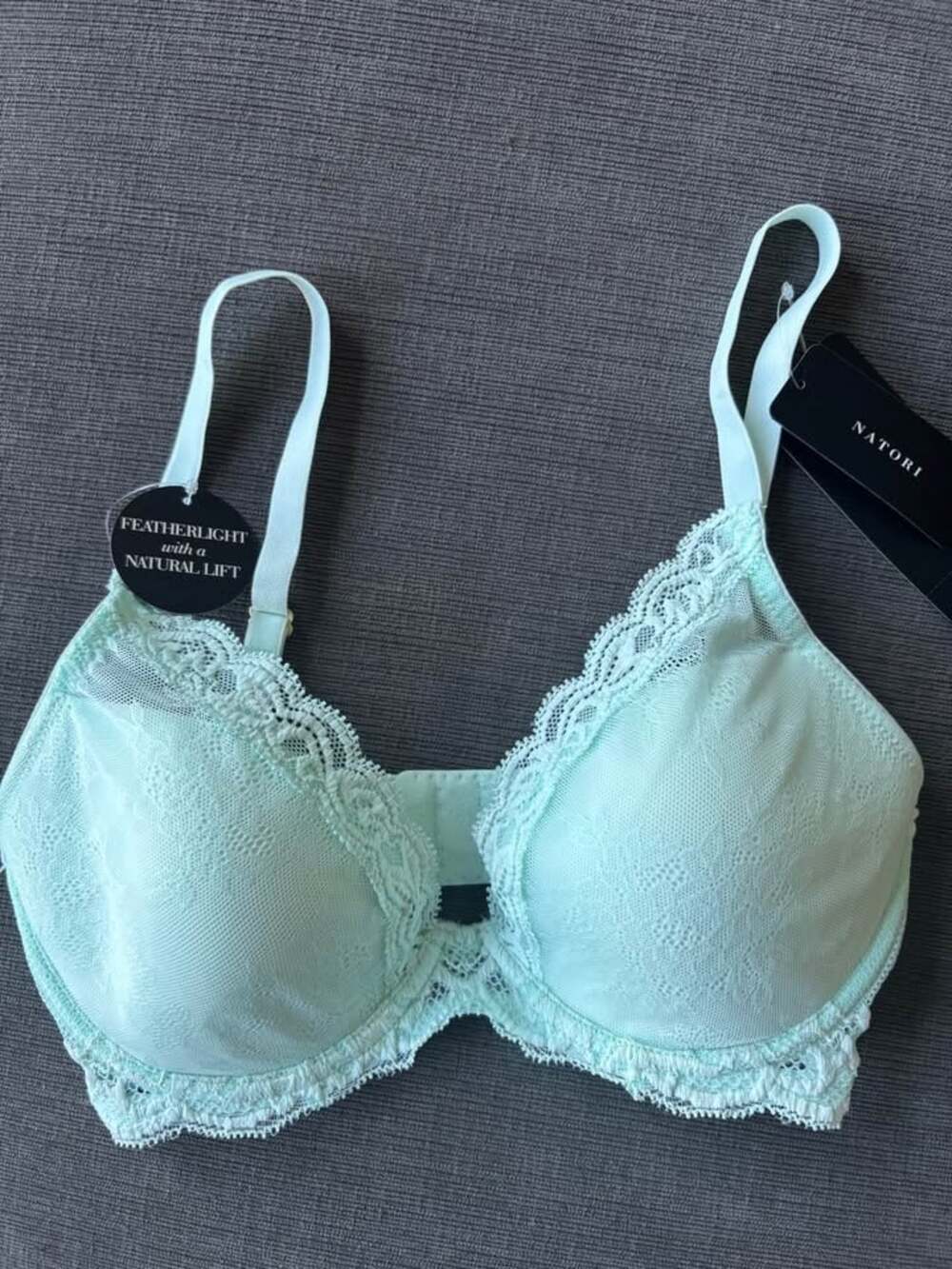 Natori Feathers Contour Plunge Bra Mint Glass Green 32D NWT